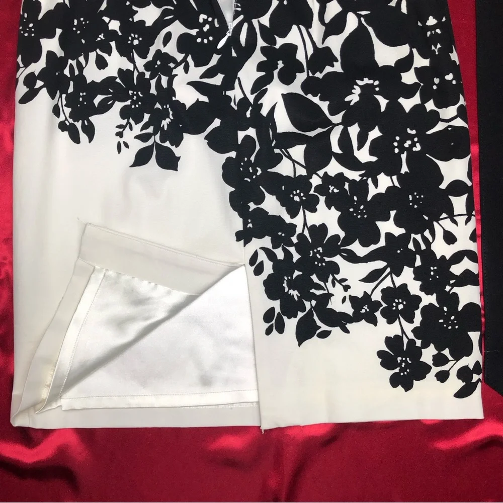 White House Black Market (WHBM) Floral Print Sleeveless Sheath Dress With A Belt - Picture 11 of 12